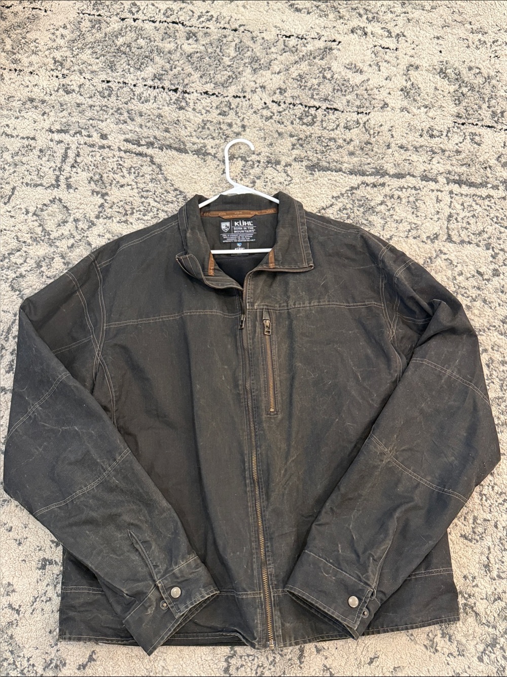 Kuhl Men's Dark Brown Canvas Zip-Front Field Jacket